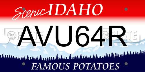 AVU64R Idaho License Plate