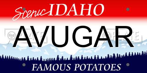 AVUGAR Idaho License Plate