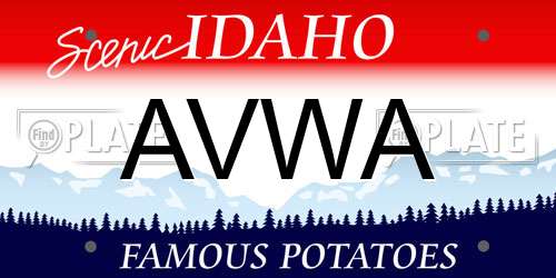 AVWA Idaho License Plate
