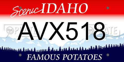 AVX518 Idaho License Plate