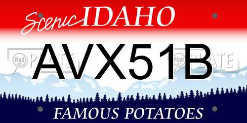 AVX51B Idaho License Plate