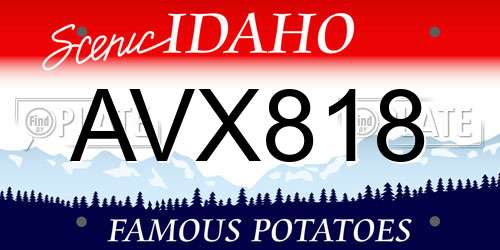 AVX818 Idaho License Plate