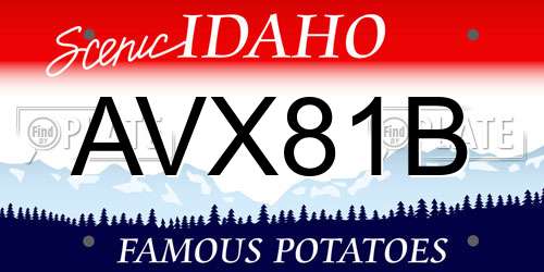 AVX81B Idaho License Plate