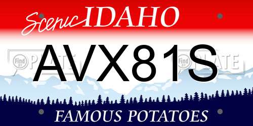 AVX81S Idaho License Plate
