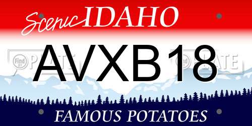 AVXB18 Idaho License Plate