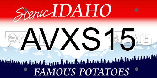 AVXS15 Idaho License Plate