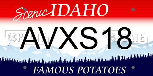 AVXS18 Idaho License Plate