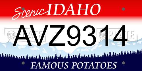 AVZ9314 Idaho License Plate