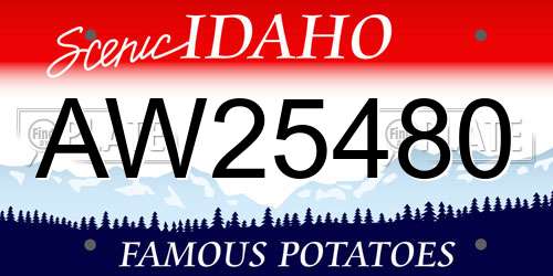 AW25480 Idaho License Plate