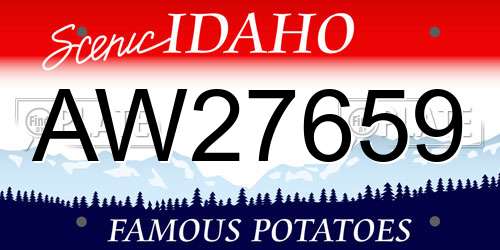 AW27659 Idaho License Plate