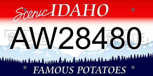 AW28480 Idaho License Plate