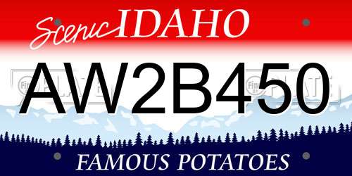 AW2B450 Idaho License Plate