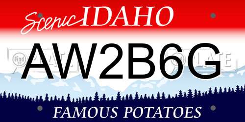 AW2B6G Idaho License Plate