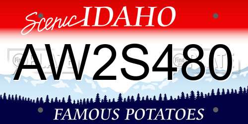 AW2S480 Idaho License Plate
