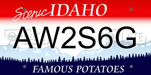 AW2S6G Idaho License Plate