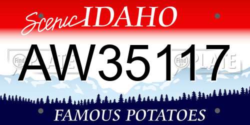 AW35117 Idaho License Plate