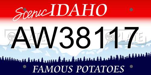 AW38117 Idaho License Plate