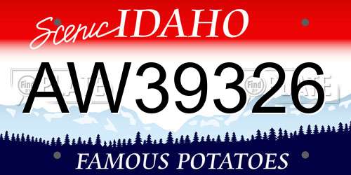 AW39326 Idaho License Plate