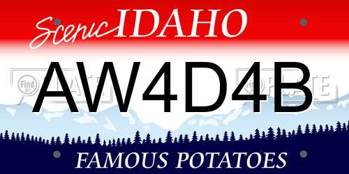 AW4D4B Idaho License Plate