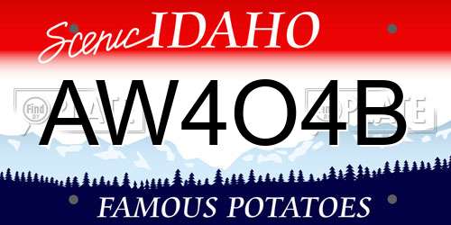 AW4O4B Idaho License Plate
