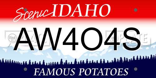 AW4O4S Idaho License Plate