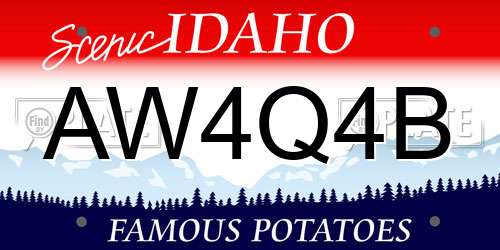 AW4Q4B Idaho License Plate
