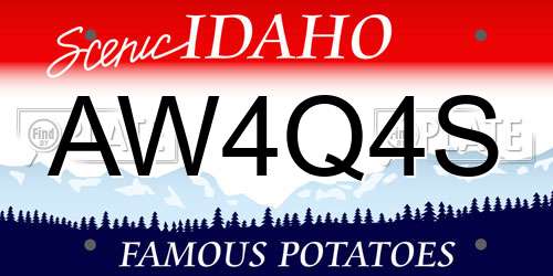 AW4Q4S Idaho License Plate