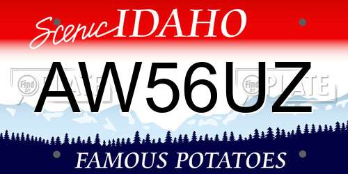 AW56UZ Idaho License Plate