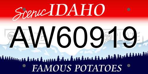 AW60919 Idaho License Plate