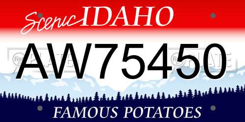 AW75450 Idaho License Plate