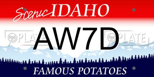 AW7D Idaho License Plate