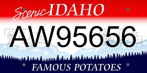 AW95656 Idaho License Plate