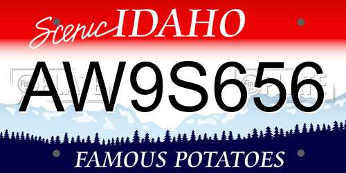 AW9S656 Idaho License Plate