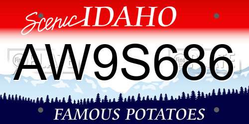 AW9S686 Idaho License Plate