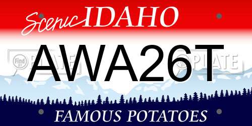 AWA26T Idaho License Plate
