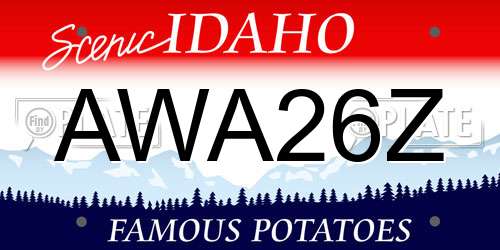 AWA26Z Idaho License Plate