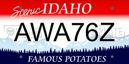 AWA76Z Idaho License Plate