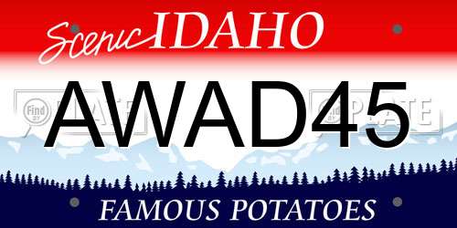 AWAD45 Idaho License Plate