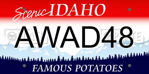 AWAD48 Idaho License Plate