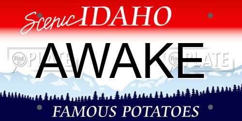 AWAKE Idaho License Plate