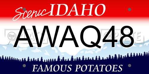 AWAQ48 Idaho License Plate