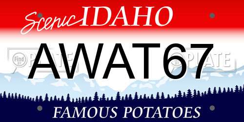 AWAT67 Idaho License Plate