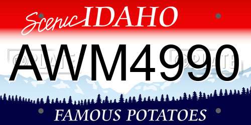 AWM4990 Idaho License Plate