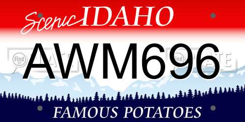 AWM696 Idaho License Plate