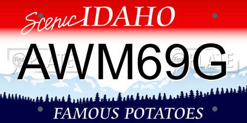 AWM69G Idaho License Plate