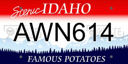 AWN614 Idaho License Plate