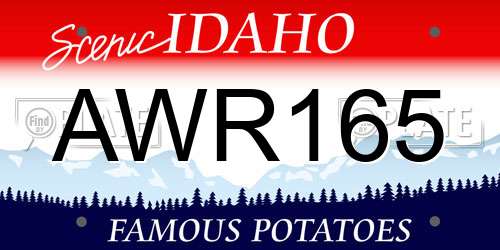 AWR165 Idaho License Plate
