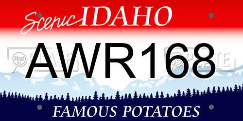 AWR168 Idaho License Plate