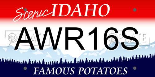 AWR16S Idaho License Plate