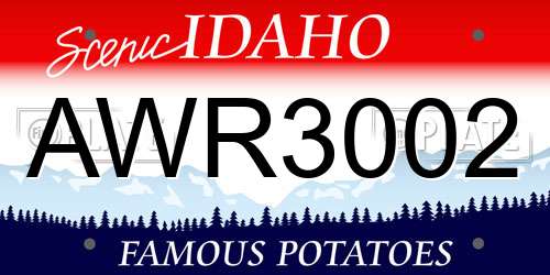 AWR3002 Idaho License Plate